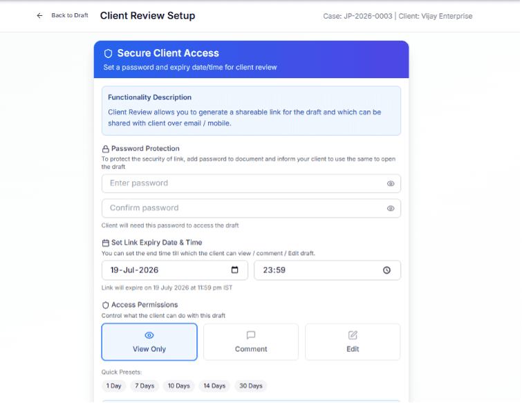 Client Review Portal